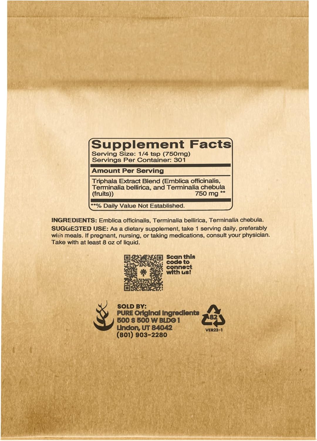 8 oz Triphala Extract Powder - Pure Original Ingredients, Naturally Sourced, No Additives or Fillers
