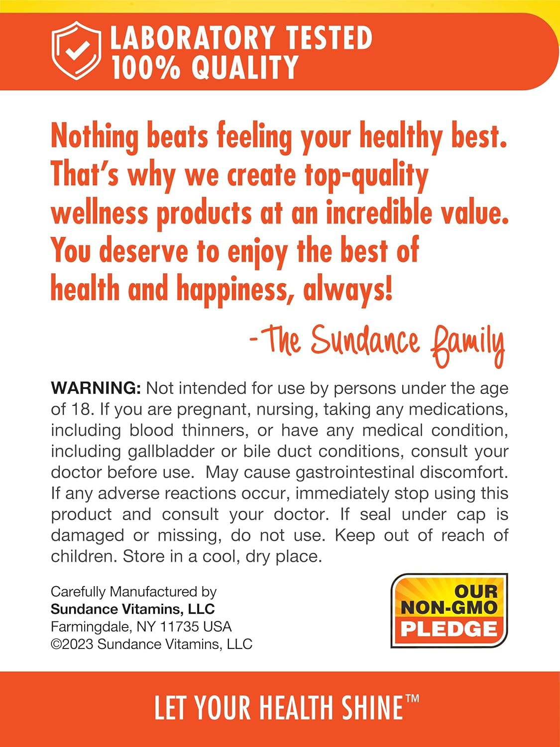 80 Caplets Sundance Glucosamine Chondroitin with MSM and Turmeric - Triple Strength Non-GMO Gluten Free Supplement