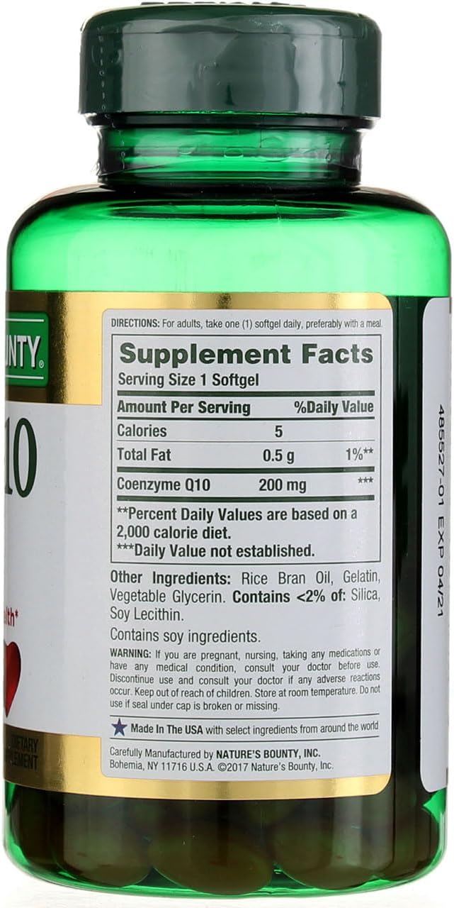 80-Count Nature's Bounty CoQ10 200mg Q-Sorb Softgels for Heart Health