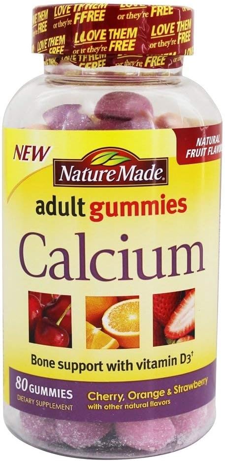 80 Nature Made Calcium Adult Gummies - 1 Pack for Bone Health