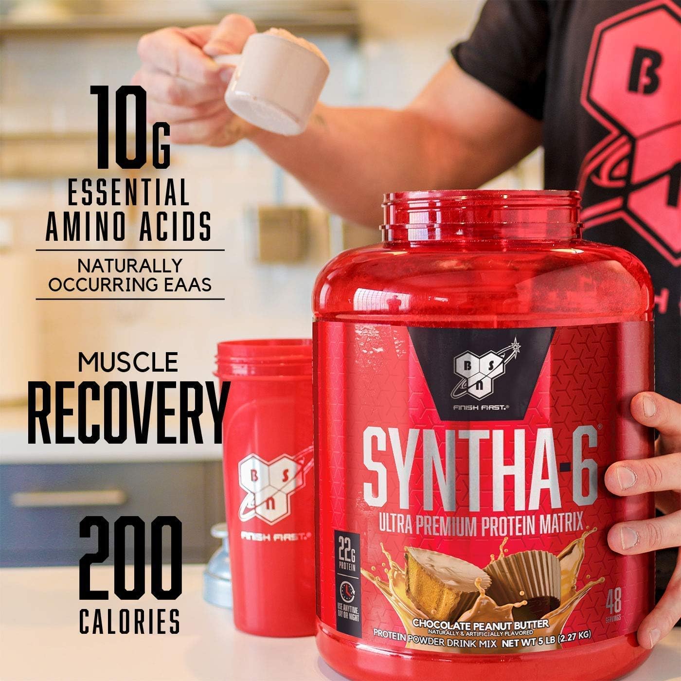 80 oz BSN SYNTHA-6 Vanilla Ice Cream Protein Powder - Muscle Recovery and Growth Supplement