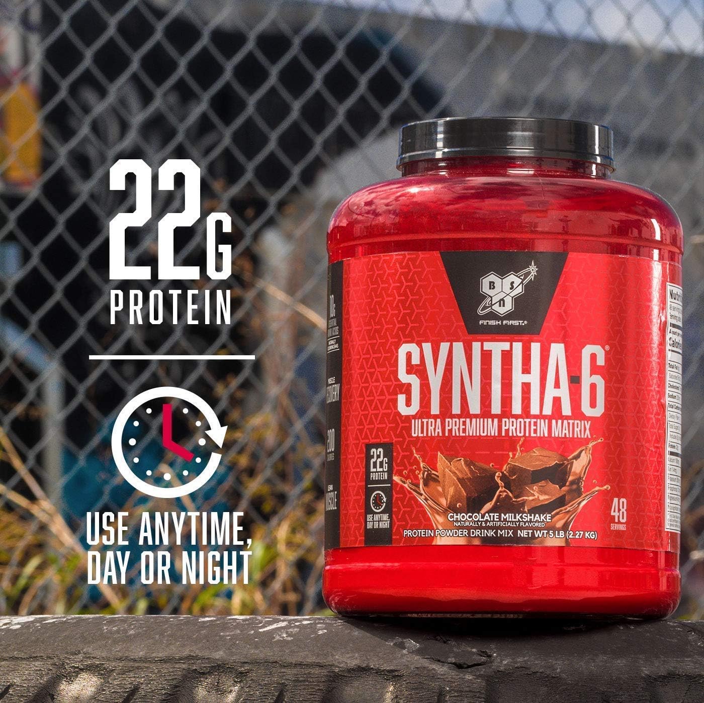 80 oz BSN SYNTHA-6 Vanilla Ice Cream Protein Powder - Muscle Recovery and Growth Supplement