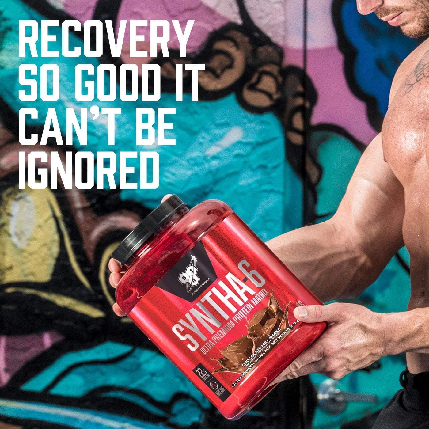 80 oz BSN SYNTHA-6 Vanilla Ice Cream Protein Powder - Muscle Recovery and Growth Supplement