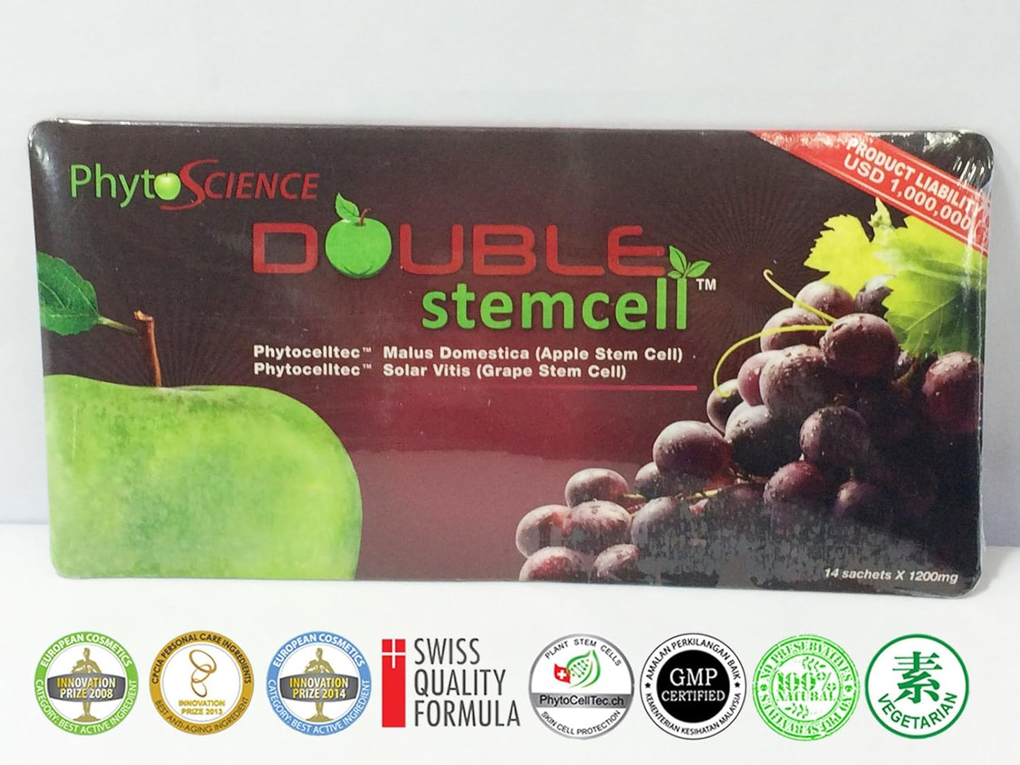 80 Pack PhytoScience Double Stemcell Anti Aging Antioxidant Supplement - EXP05/2020 - 1120 Sachets Total