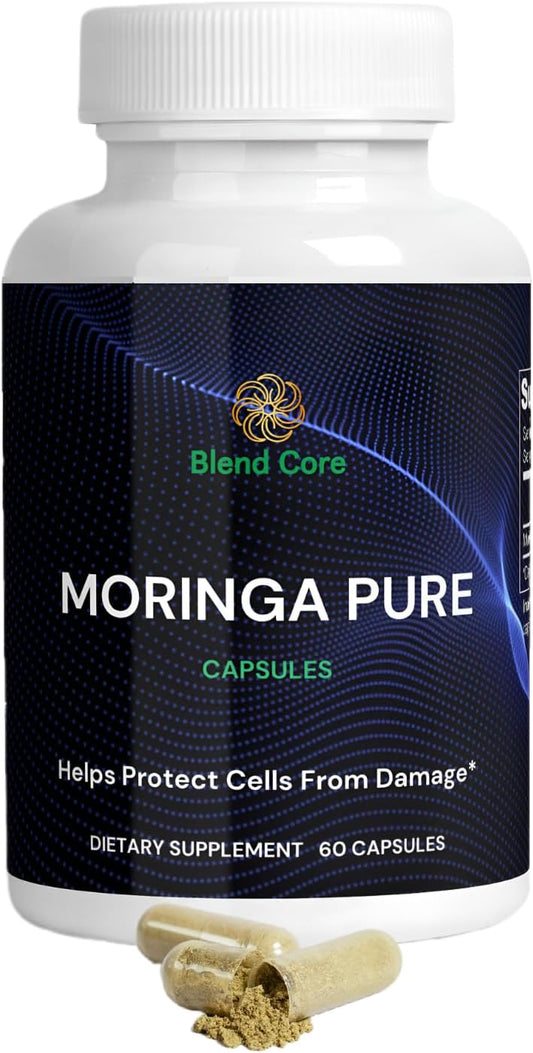 800 MG Blend Core Moringa Antioxidant Capsules for Energy, Metabolism & Immune Support - Natural Moringa Oleifera Formula