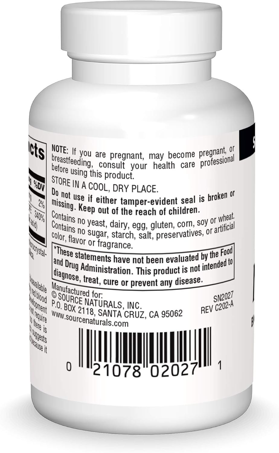 800mcg MegaFolinic Tablets by Source Naturals - 60 Count