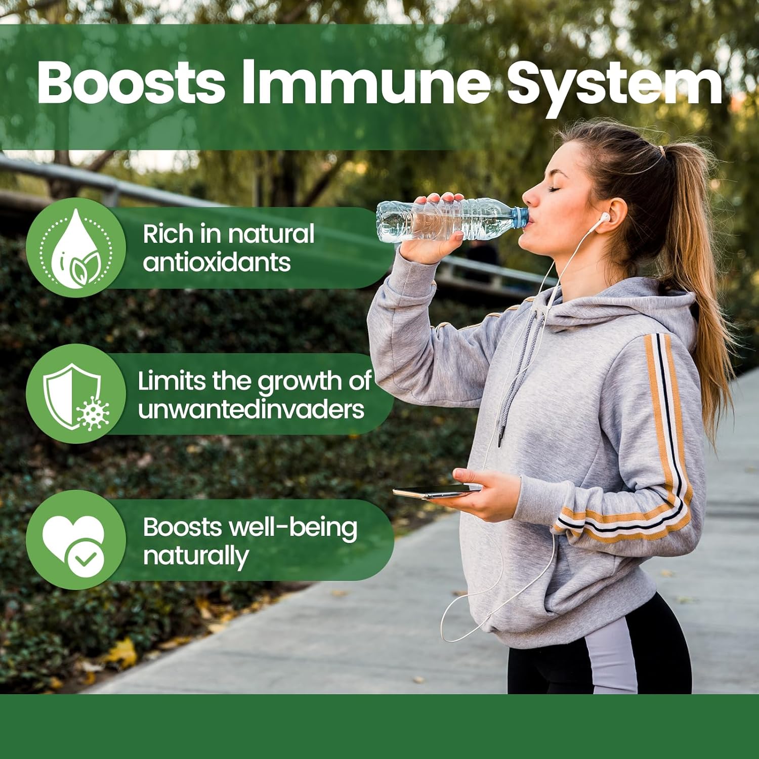 800mg Natural Chlorophyll Capsules for Energy, Immunity, Skin Support - Safe Supplement for Women & Men - Internal Deodorant - 120 Capsules (2 Bottles)