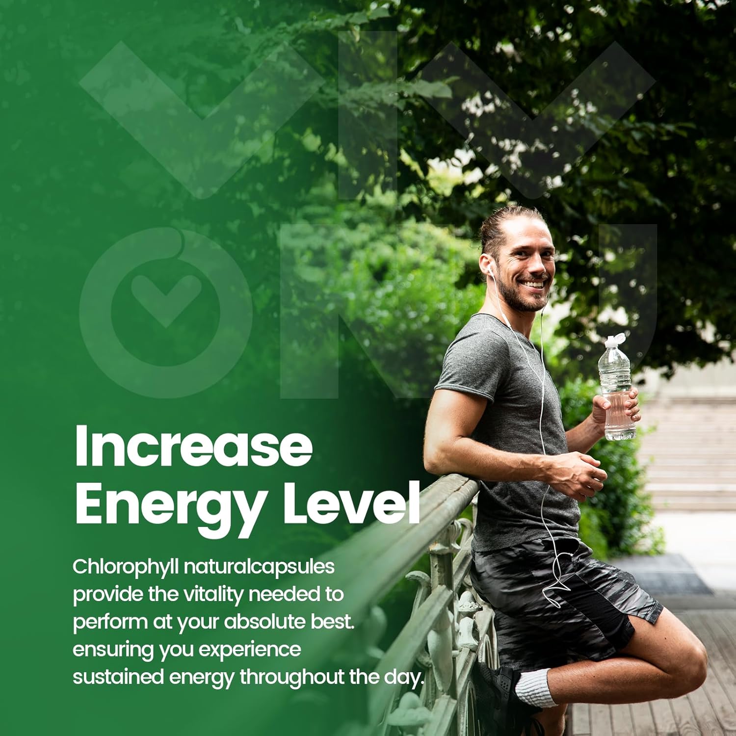 800mg Natural Chlorophyll Capsules for Energy, Immunity, Skin Support - Safe Supplement for Women & Men - Internal Deodorant - 120 Capsules (2 Bottles)