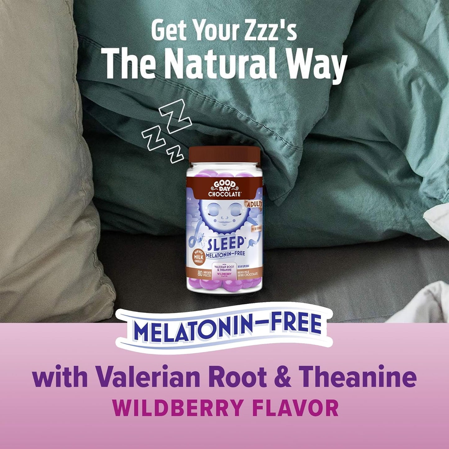 80ct Good Day Chocolate Milk Chocolate Valerian Root Sleep Supplement