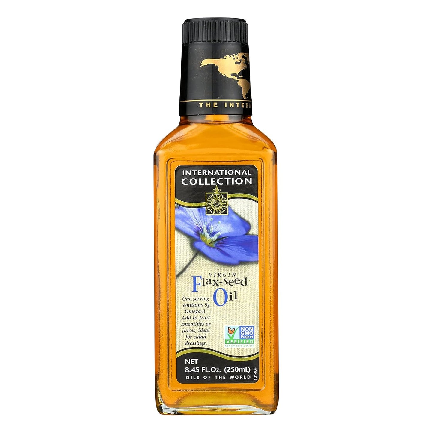 8.45 oz International Collection Flax Seed Oil - Rich in Omega-3 - Cold Pressed and Unfiltered