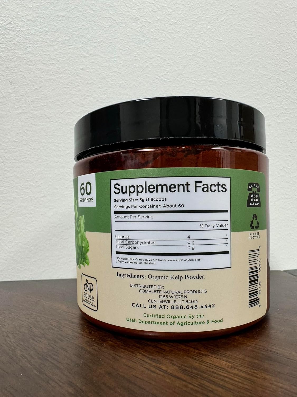 8oz Organic Kelp Powder & 100 Capsules of Pure Alfalfa Leaf Bundle