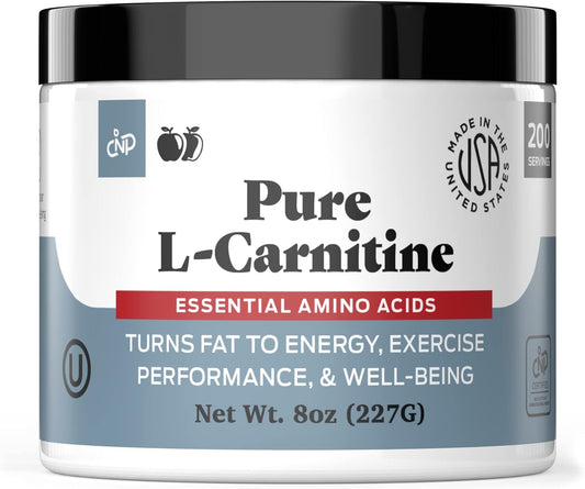 8oz Pure L-Carnitine Powder Supplement - 60 Servings of Amino Acid for Energy and Well-Being