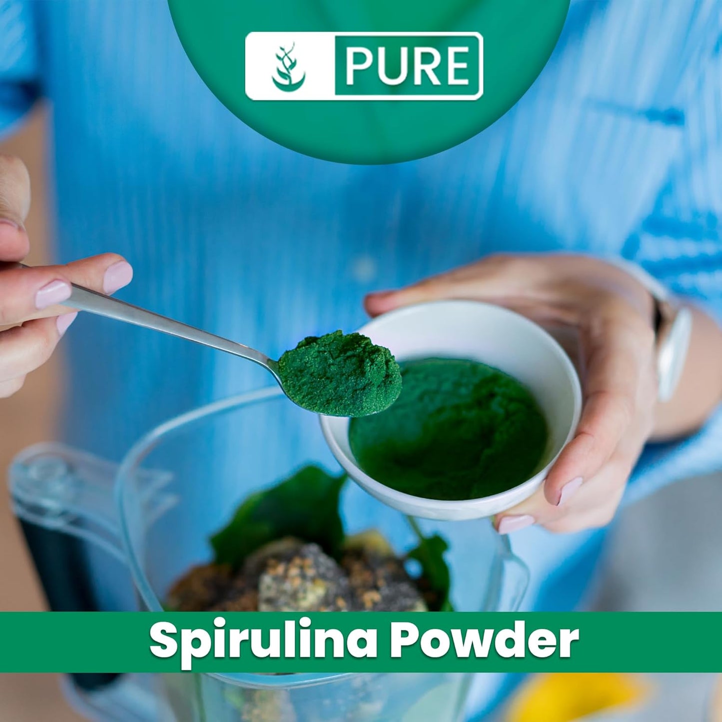 8oz Pure Original Spirulina Powder - Plant-Based Complete Protein, Non-GMO