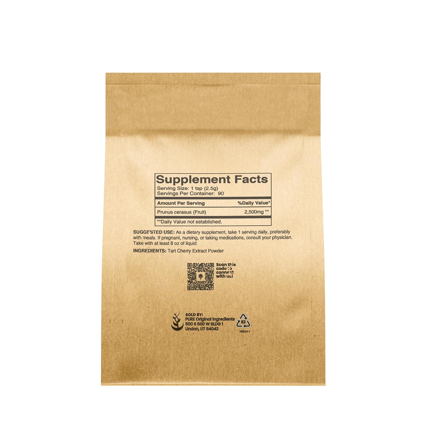 8oz Pure Original Tart Cherry Extract - Antioxidant-Rich Herbal Supplement with Non-GMO Ingredients