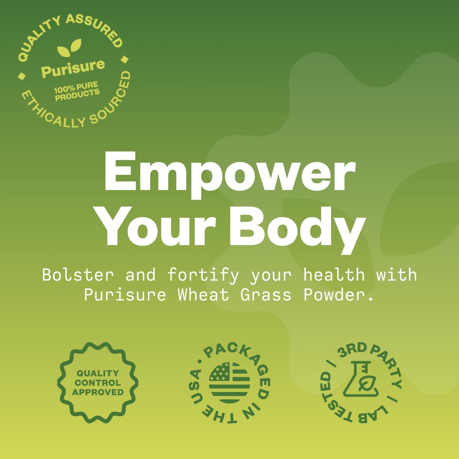 8oz Purisure Wheatgrass Powder - Green Superfood for Smoothies & Shakes, Immunity Boosting Wheat Grass Powder with Fiber & Minerals - 76 Servings - BoostGo Australia