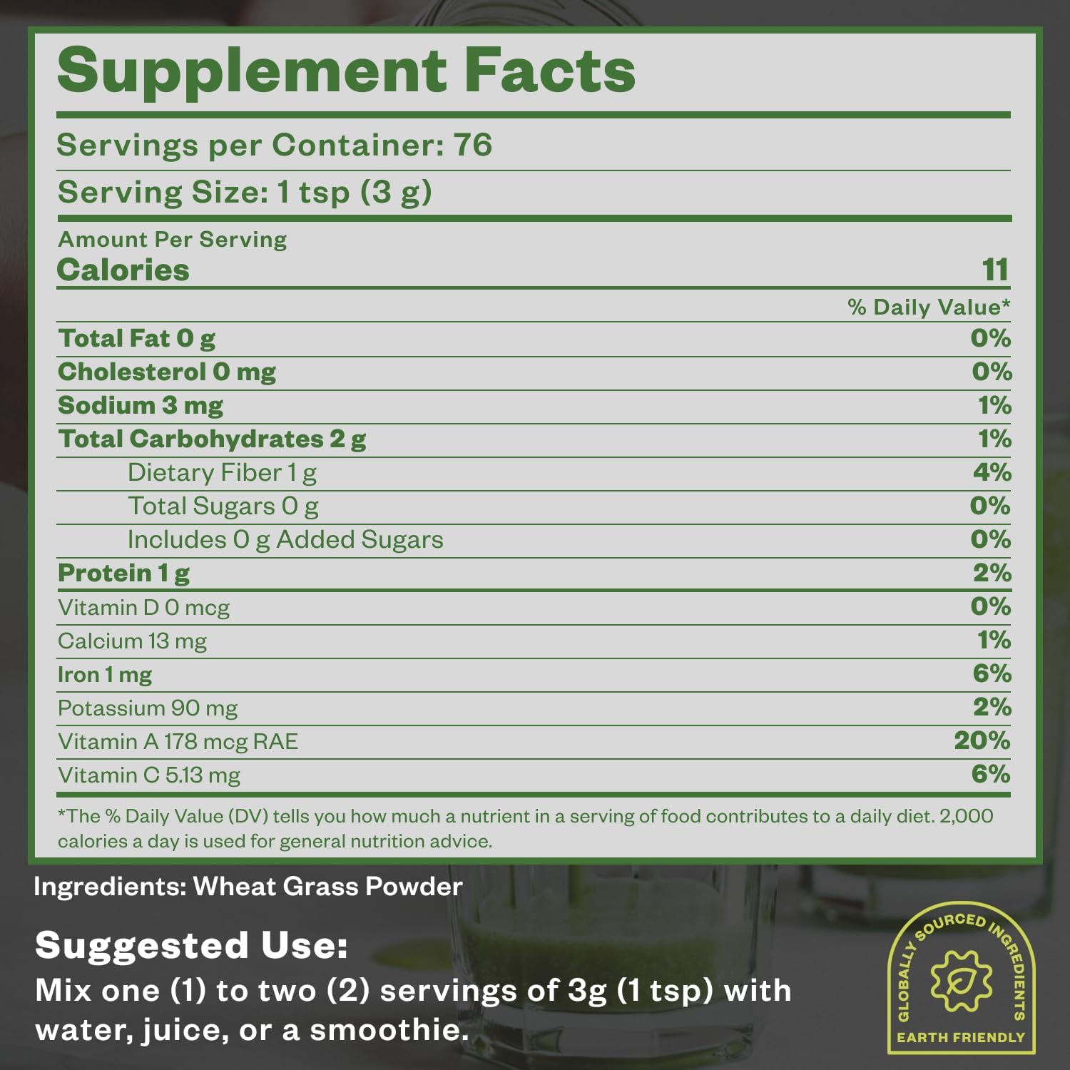 8oz Purisure Wheatgrass Powder - Green Superfood for Smoothies & Shakes, Immunity Boosting Wheat Grass Powder with Fiber & Minerals - 76 Servings - BoostGo Australia