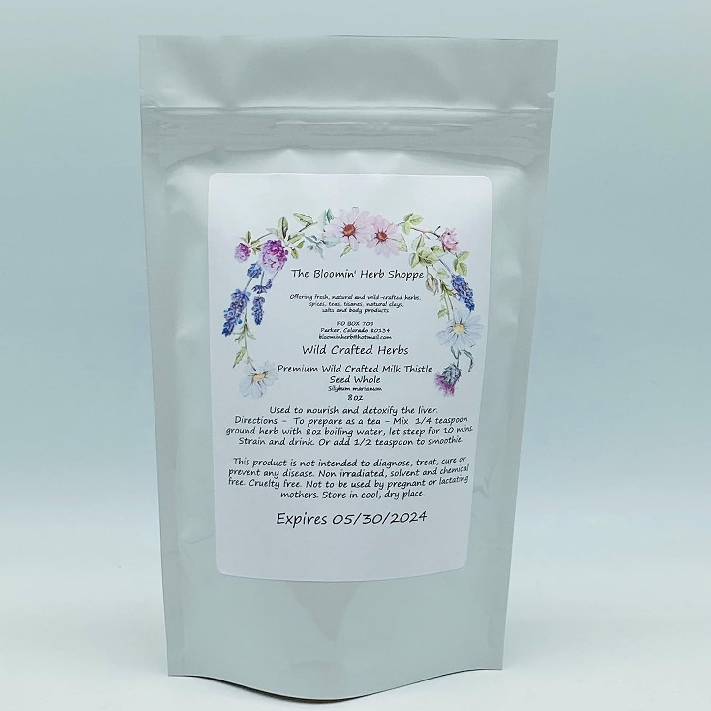 8oz White Label Raw Milk Thistle Seed Whole - Premium Wildcrafted Herbs & Spices by The Bloomin Herb Shoppe