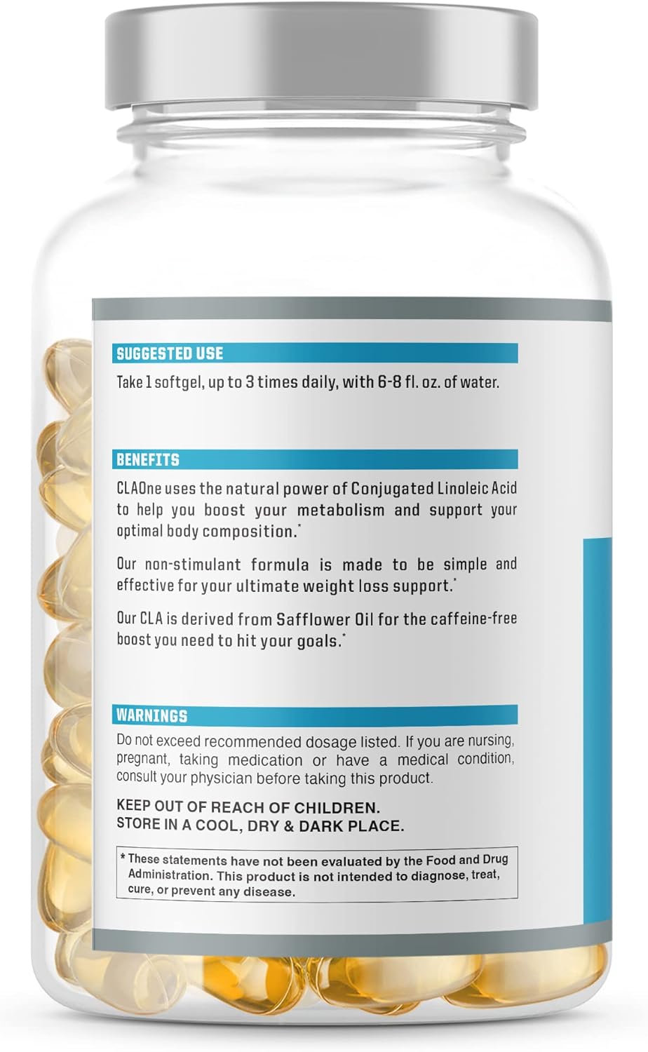 90 Capsules NutraOne Nutrition CLAOne Supplement - Conjugated Linoleic Acid (CLA) Natural Formula