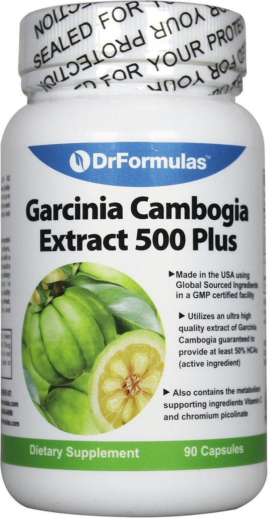 90 Capsules of DrFormulas Garcinia Cambogia Extract 500 Plus - Natural Slimming Formula Supplement