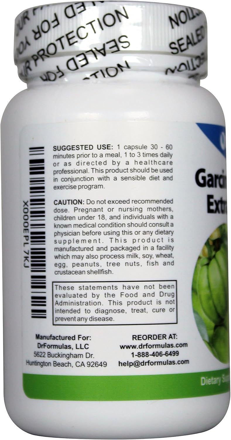 90 Capsules of DrFormulas Garcinia Cambogia Extract 500 Plus - Natural Slimming Formula Supplement