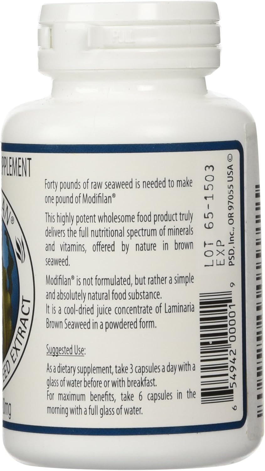 90 Capsules of Pacific Standard Distributors Modifilan - Premium Quality Seaweed Supplement