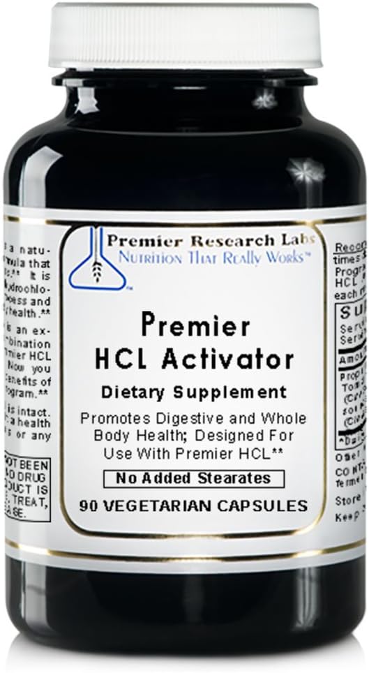 90 Capsules Premier Research Labs Premier HCL Activator - Vegan Digestive Support with Pepsin for Whole Body Health