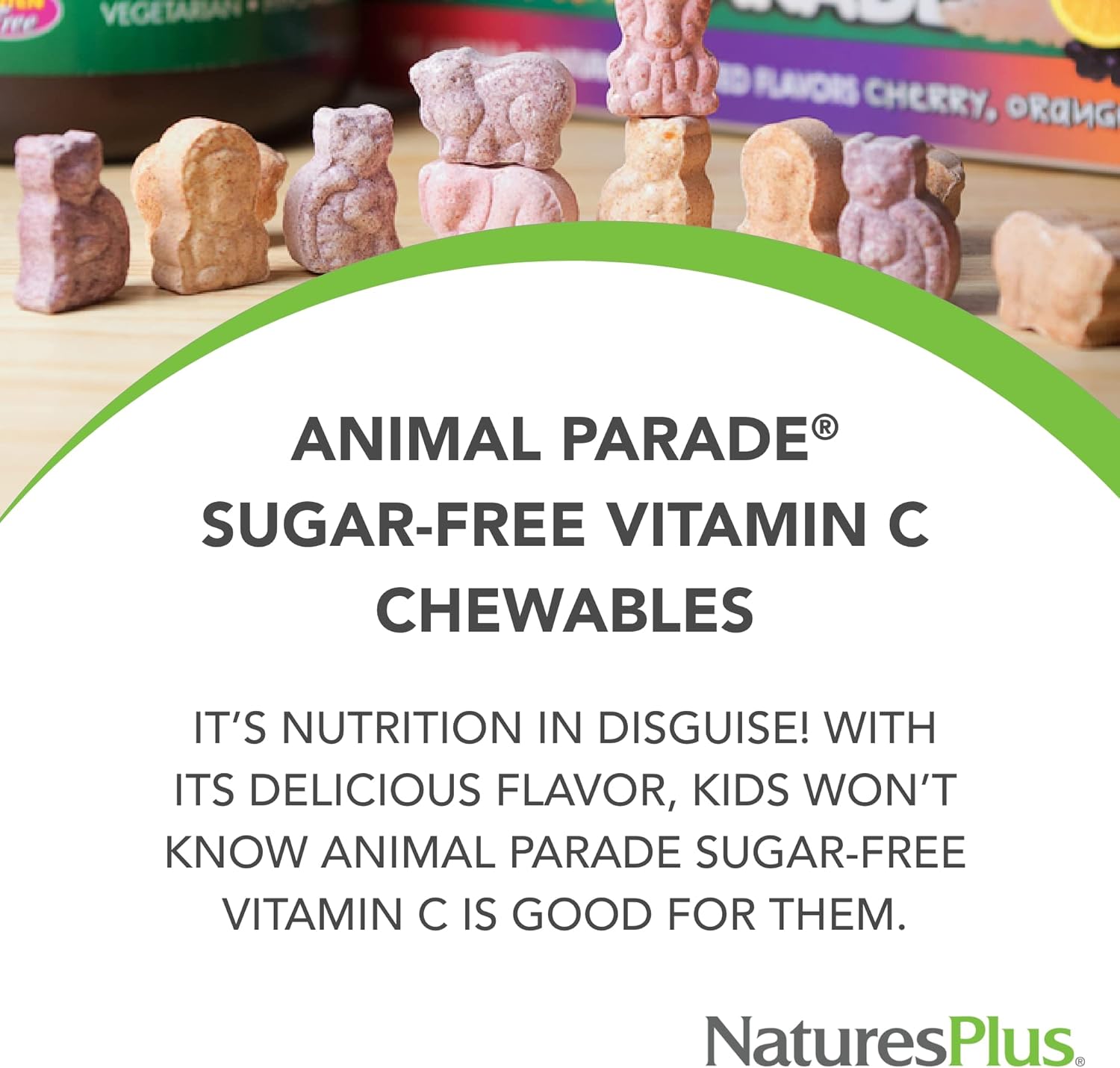 90 Chewable Animal Parade Sugar-Free Children's Vitamin C Tablets, Natural Orange Juice Flavor - Immune Support for Kids - Gluten Free - 45 Servings