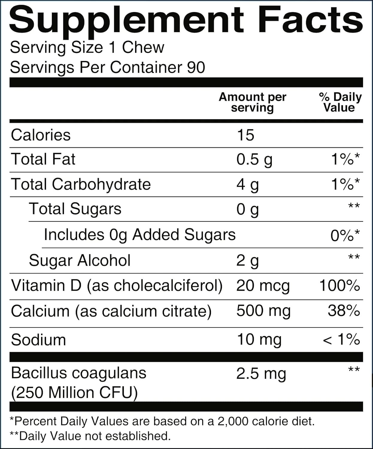 90 Count Blue Raspberry BariatricPal Sugar-Free Calcium Citrate Soft Chews with Probiotics (500mg)