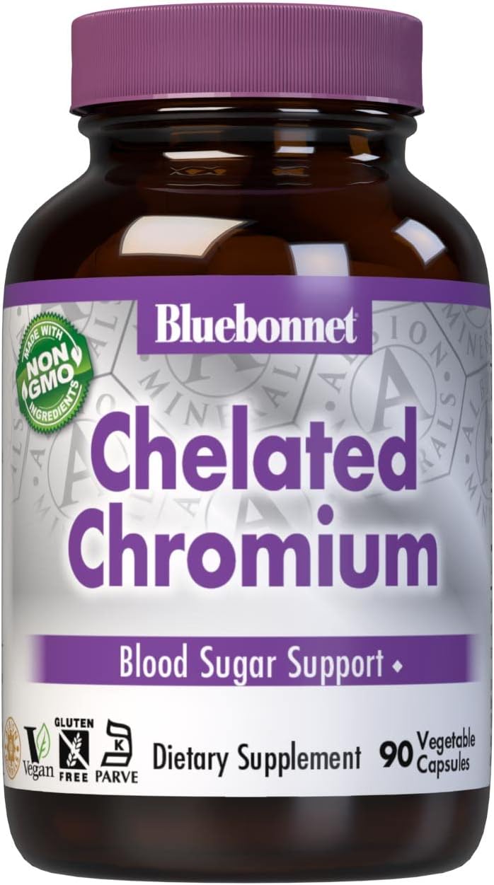 90 Count BlueBonnet Albion Yeast-Free Chelated Chromium Vegetarian Capsules - 200 mcg