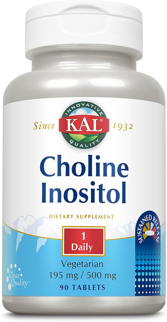 90 Count KAL Choline Inositol Tablets - 195/500 mg Formula for Cognitive Health
