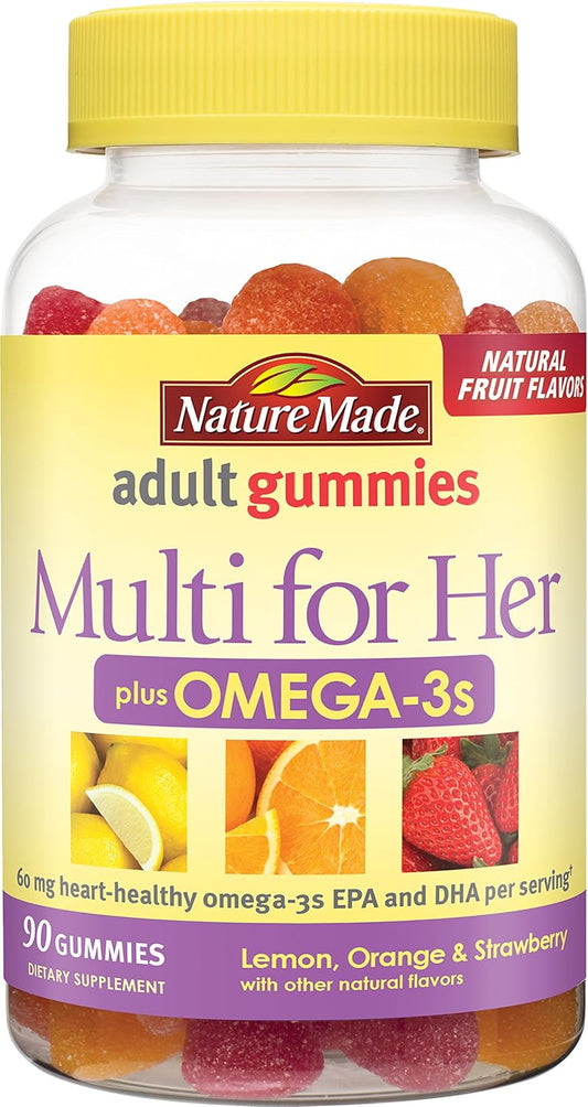 90-Count Nature Made Multi for Her Plus Omega-3 Adult Gummies for Women