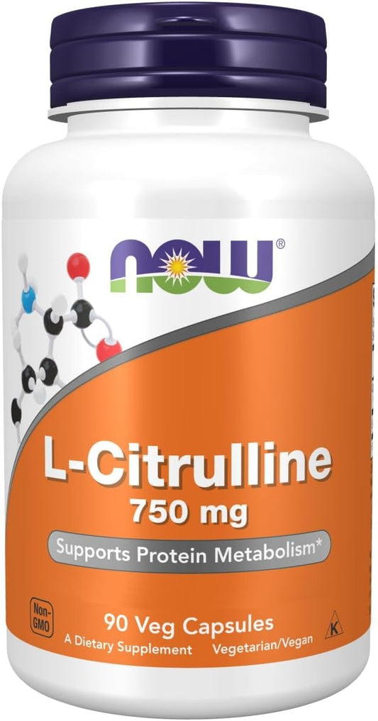 90 Count Now Foods L-Citrulline Supplement for Cardiovascular Health and Muscle Recovery