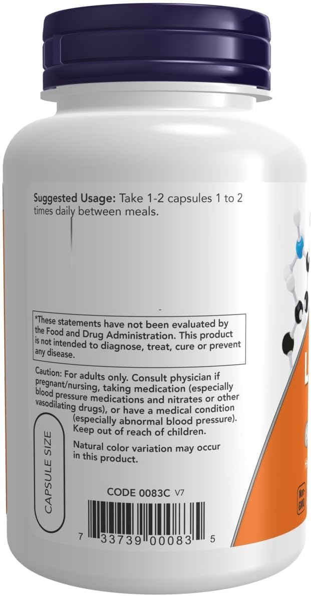 90 Count Now Foods L-Citrulline Supplement for Cardiovascular Health and Muscle Recovery