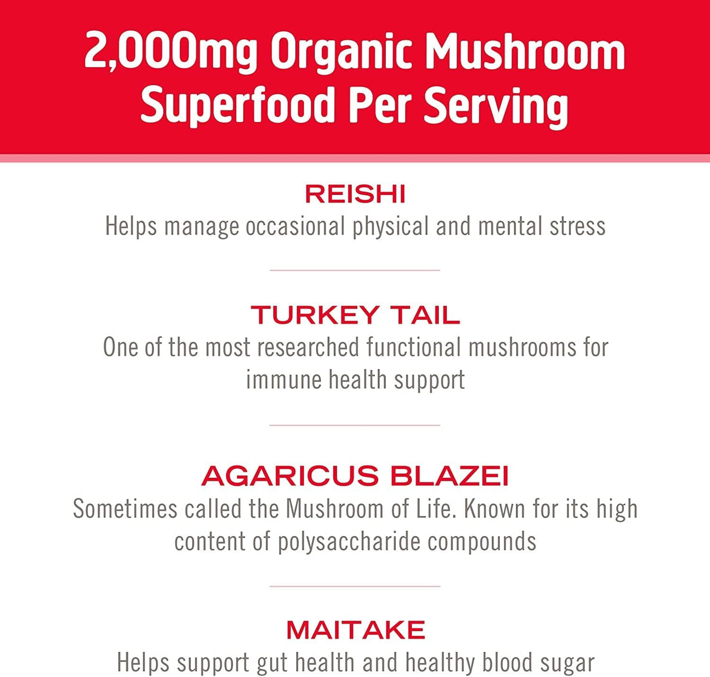 90-Count Om Mushroom Superfood Immune Defense Capsules with Reishi, Turkey Tail, Maitake, and Agaricus Blazei, Vegan Supplement with Vitamin C for 30 Days