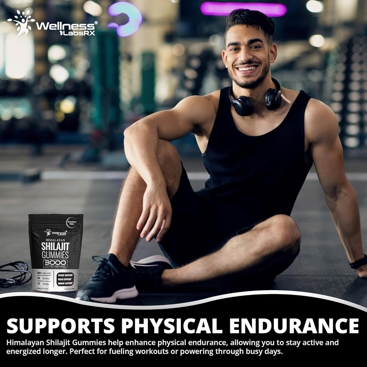 90 Count Wellness LabsRX Pure Himalayan Shilajit Gummies for Natural Wellness