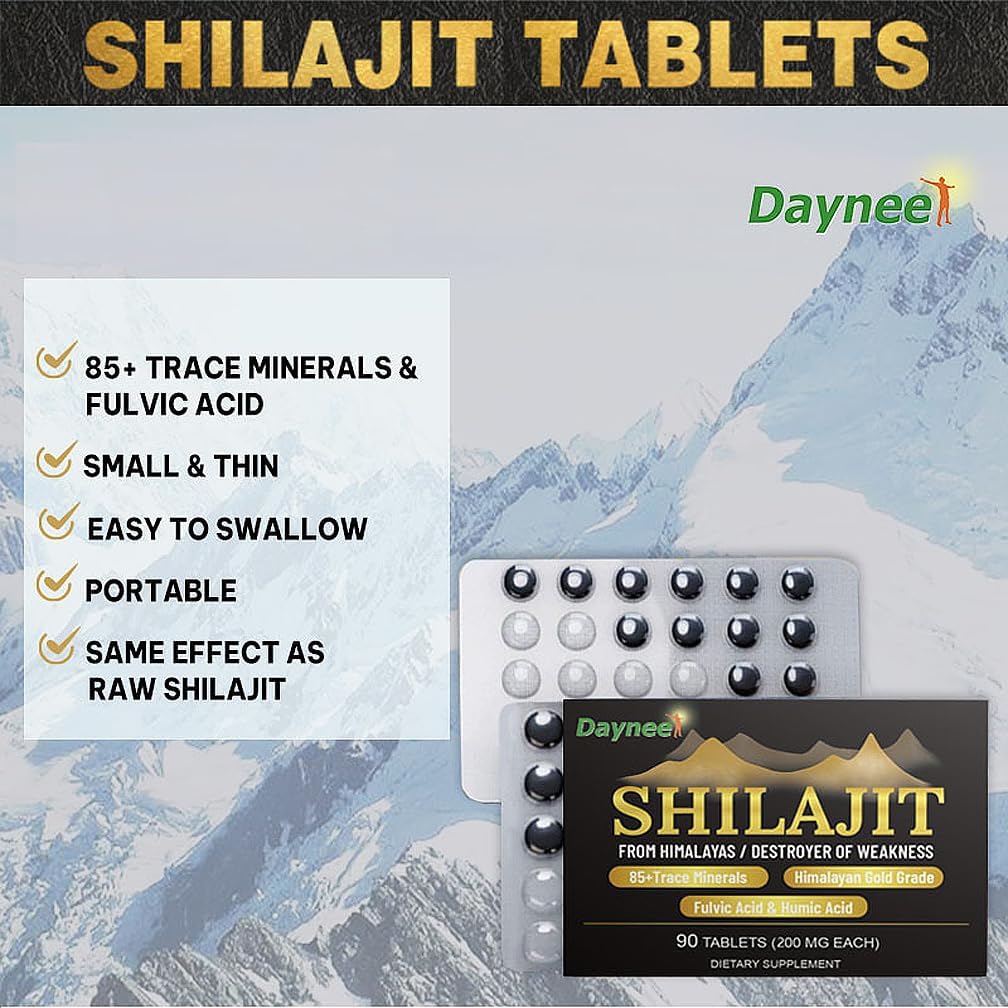 90-Day Supply of ciwoll 90 Shilajit Tablets - Pure Himalayan Shilajit Organic Drops - 200mg Each - Maximum Potency Gold Grade 100% Natural Supplement for Metabolism, Energy, & Immune Support