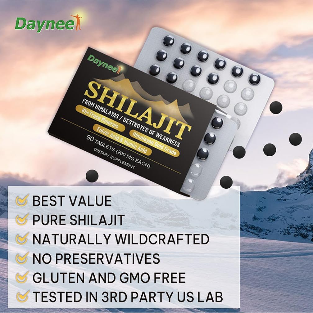 90-Day Supply of ciwoll 90 Shilajit Tablets - Pure Himalayan Shilajit Organic Drops - 200mg Each - Maximum Potency Gold Grade 100% Natural Supplement for Metabolism, Energy, & Immune Support