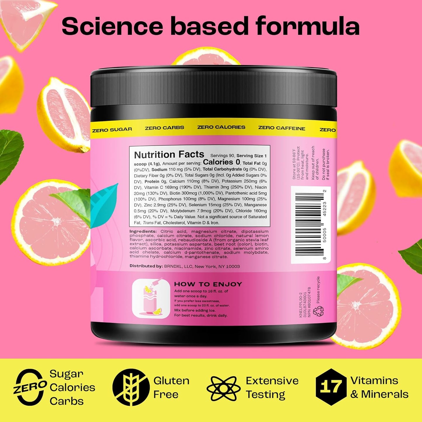 90-Day Supply of KEY NUTRIENTS Electrolyte Powder Bundle in Lemonade and Pink Lemonade Flavors
