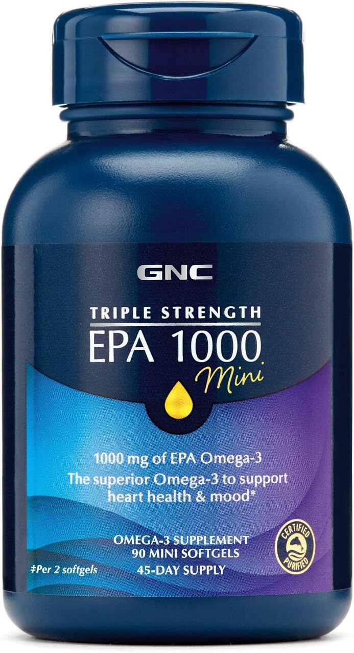 90 Mini Softgels of GNC Triple Strength EPA 1000mg for Joint, Skin, Eye, and Heart Health - BoostGo Australia