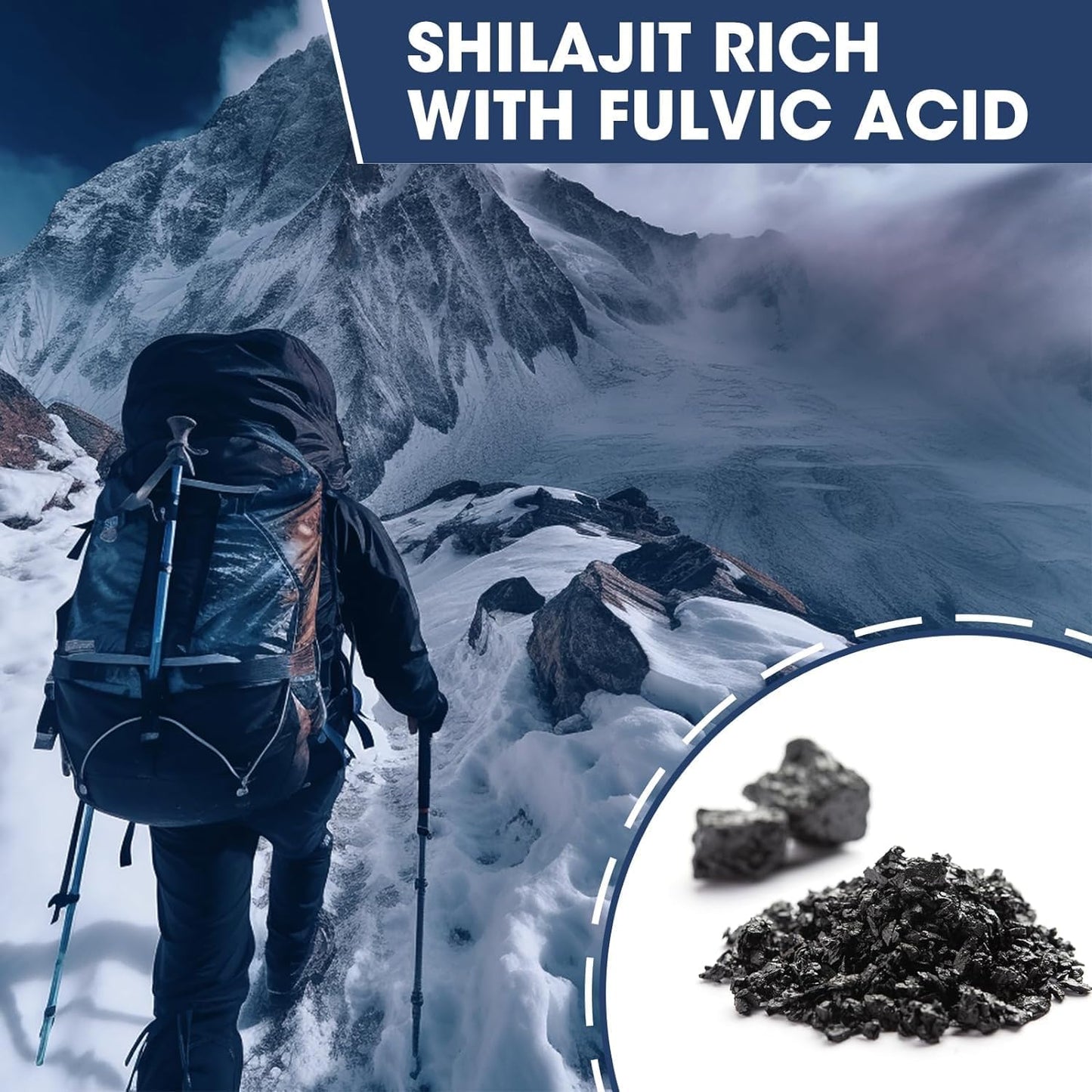 90 Non-GMO Shilajit Capsules for Energy, Performance & Immune Health with 85+ Trace Minerals and Fulvic Acid - Men & Women's Supplement