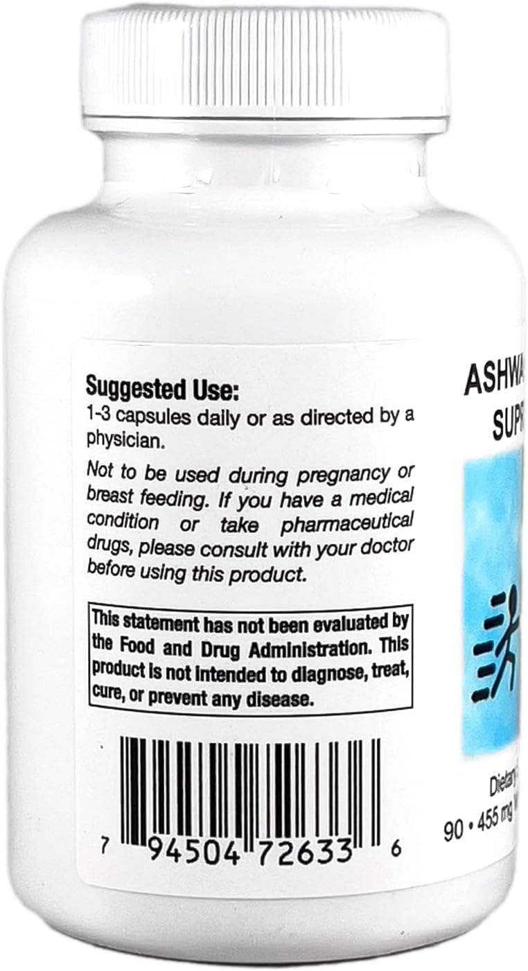 90 Pure Ashwagandha Vegetarian Capsules by Supreme Nutrition for Supreme Nutrition