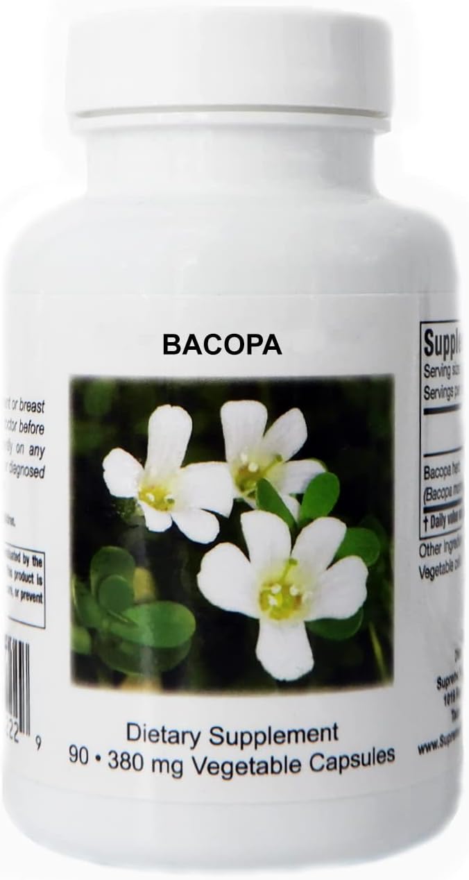 90 Pure Bacopa Herb Vegetarian Capsules by Supreme Nutrition Products