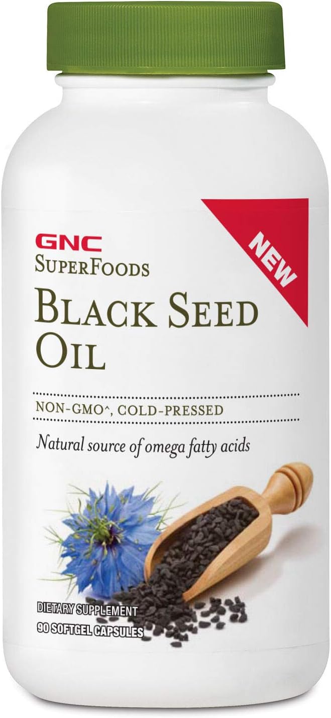 90 Softgel Capsules of GNC SuperFoods Black Seed Oil for Enhanced Wellness