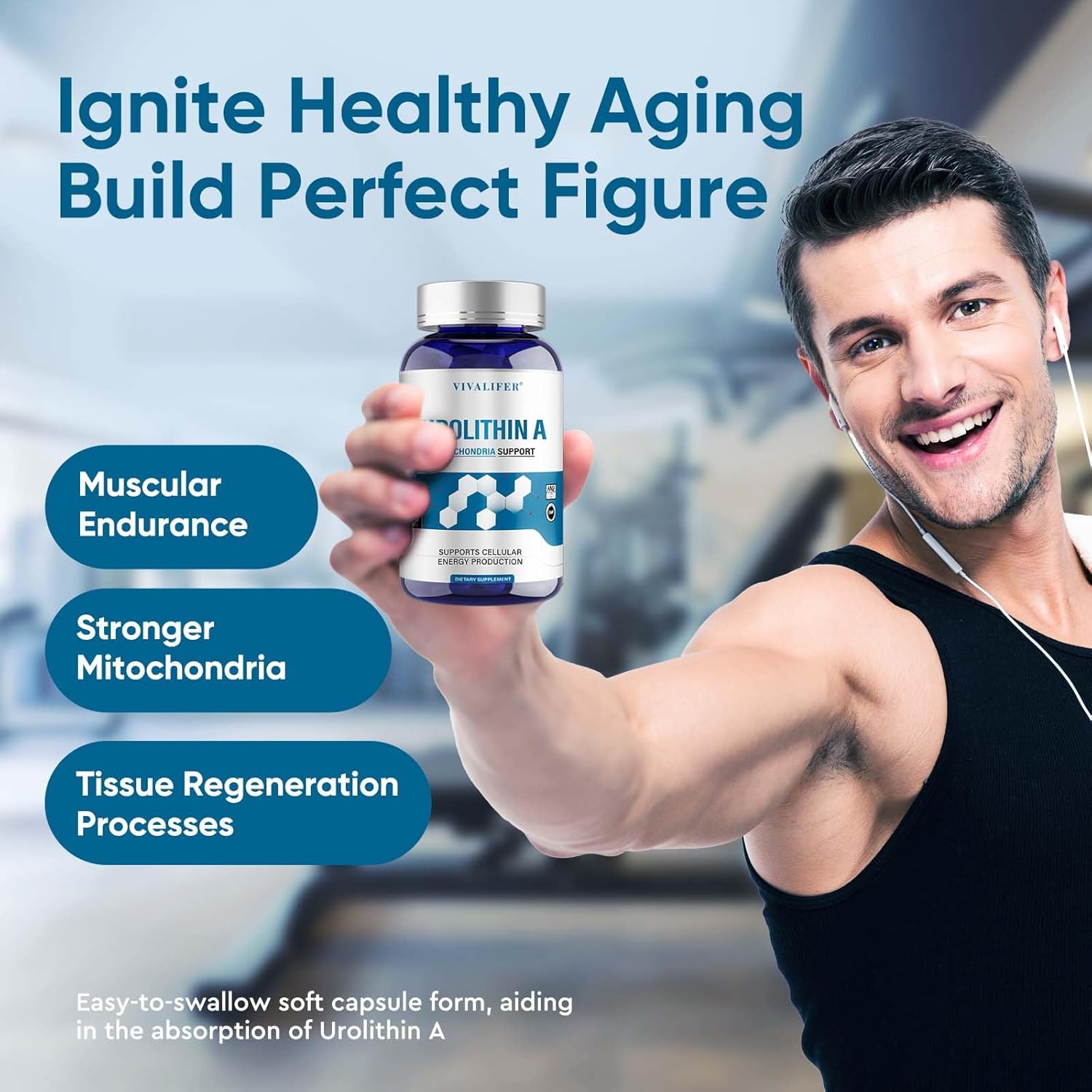 90 Softgels DQQI 1000 MG Urolithin A Supplement for Healthy Aging - Powerful Antioxidants & Mitochondrial Support - BoostGo Australia