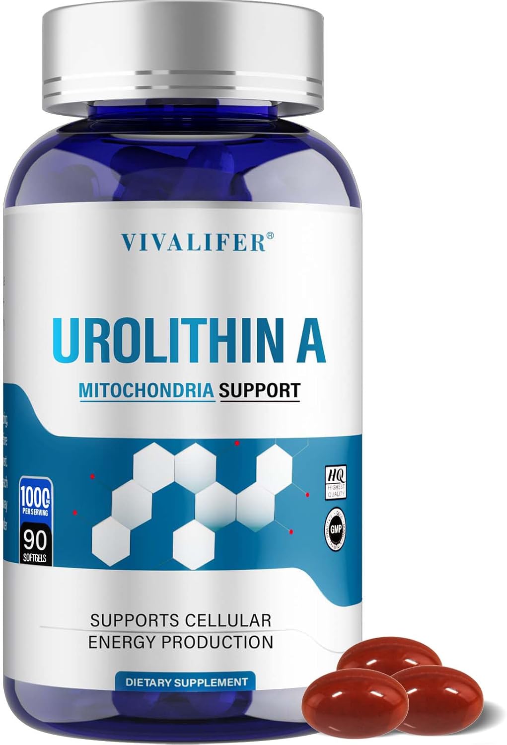 90 Softgels DQQI 1000 MG Urolithin A Supplement for Healthy Aging - Powerful Antioxidants & Mitochondrial Support - BoostGo Australia