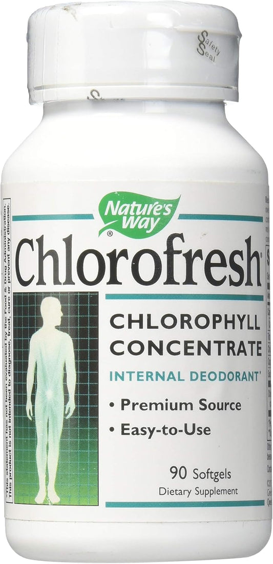 90 Softgels of Nature's Way Chlorofresh - Natural Chlorophyll Supplement for Fresh Breath and Digestive Health