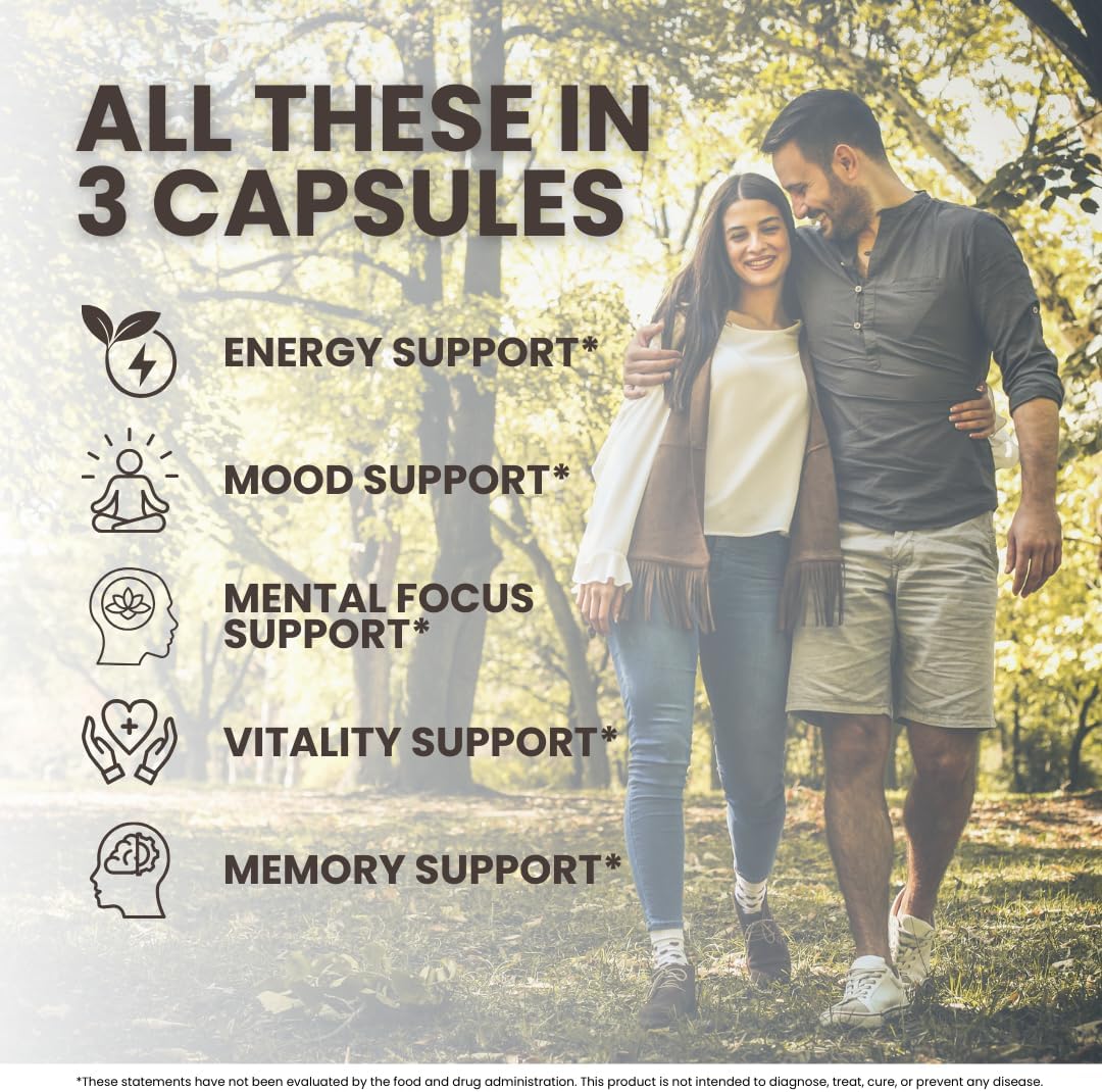90 Vegan Black Maca Root Capsules for Energy, Mood Balance, Mental Focus, Vitality, and Memory Enhancement - Nutra Guru Supplement