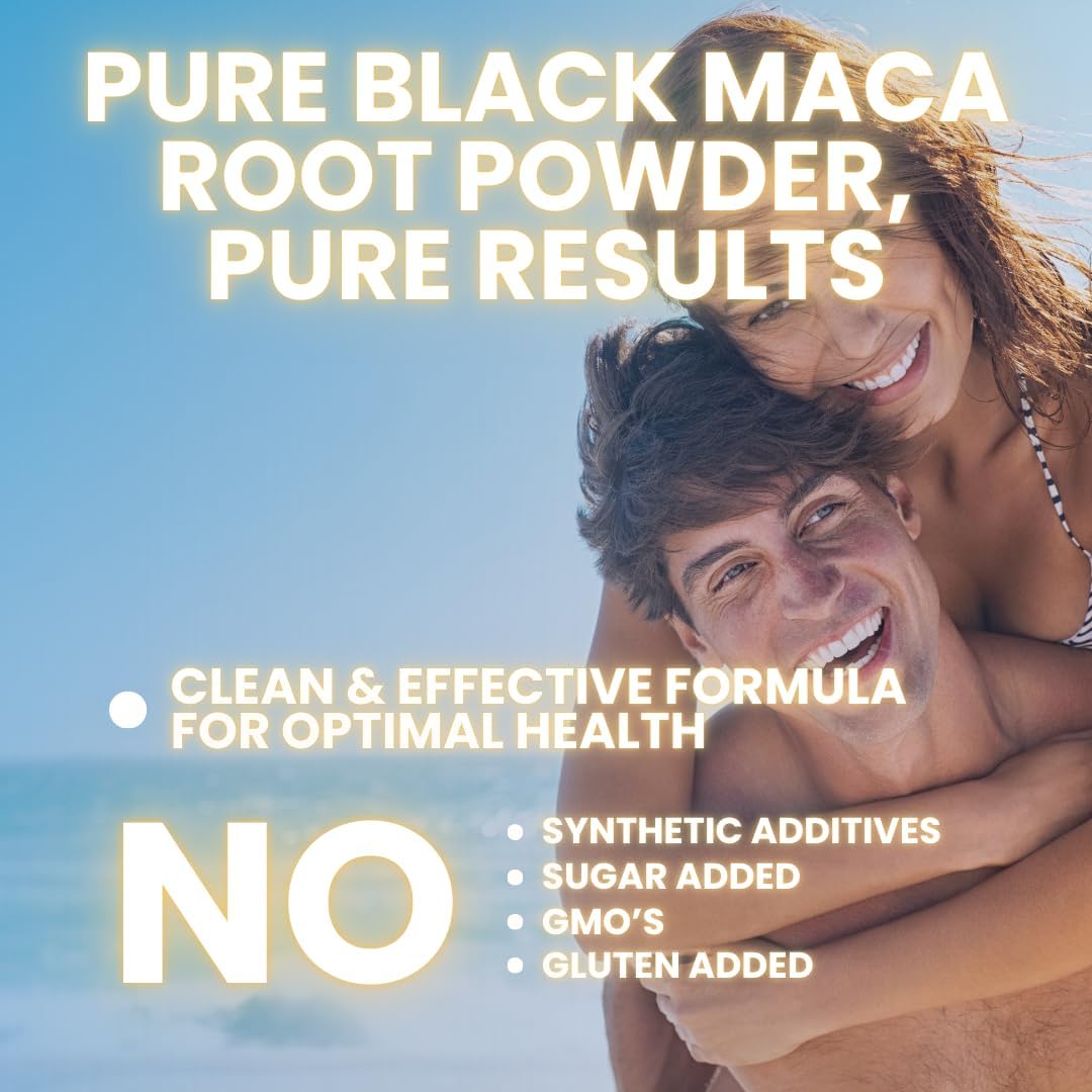 90 Vegan Black Maca Root Capsules for Energy, Mood Balance, Mental Focus, Vitality, and Memory Enhancement - Nutra Guru Supplement