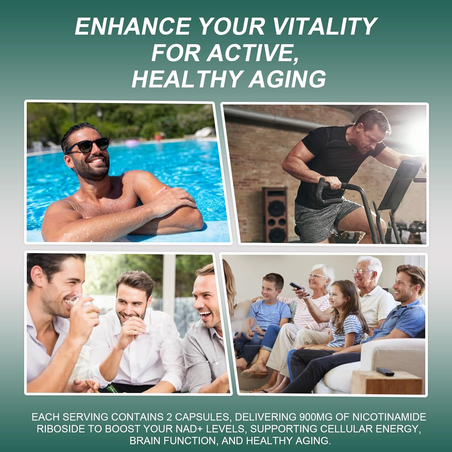 900MG Civavo NAD+ Supplement with Nicotinamide Riboside, Liposomal Resveratrol, Quercetin - Boosts Vitality & Cognitive Function