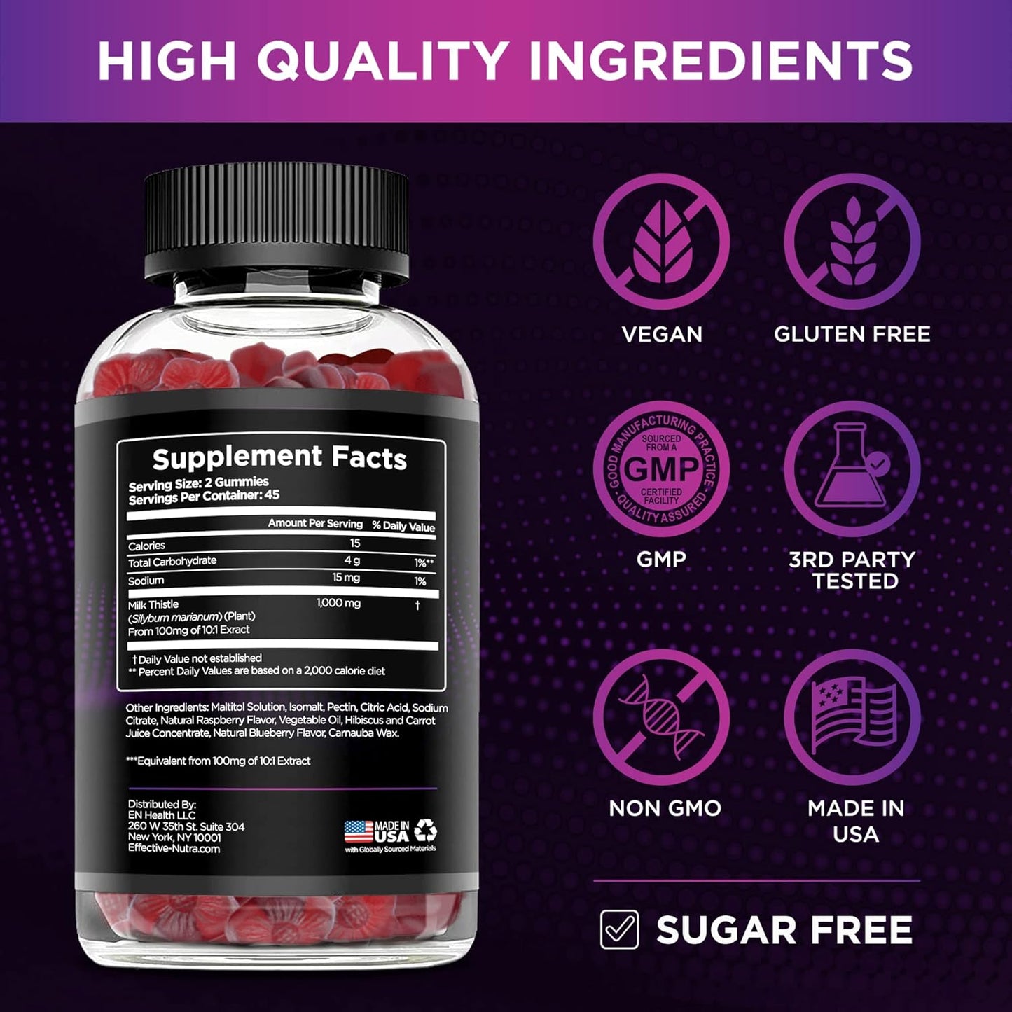 90ct Creatine Monohydrate and Sugar-Free Milk Thistle Gummies: Effective Nutra Supplement Pack